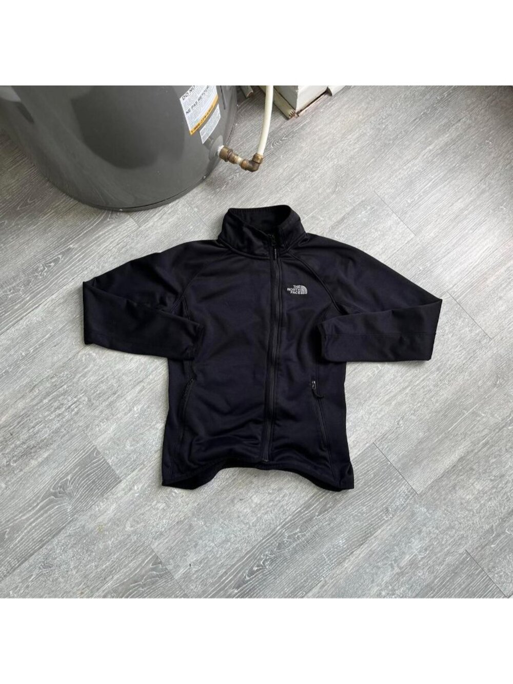 Black / White The North Face Full Zip-Up Sweater / Light Jacket